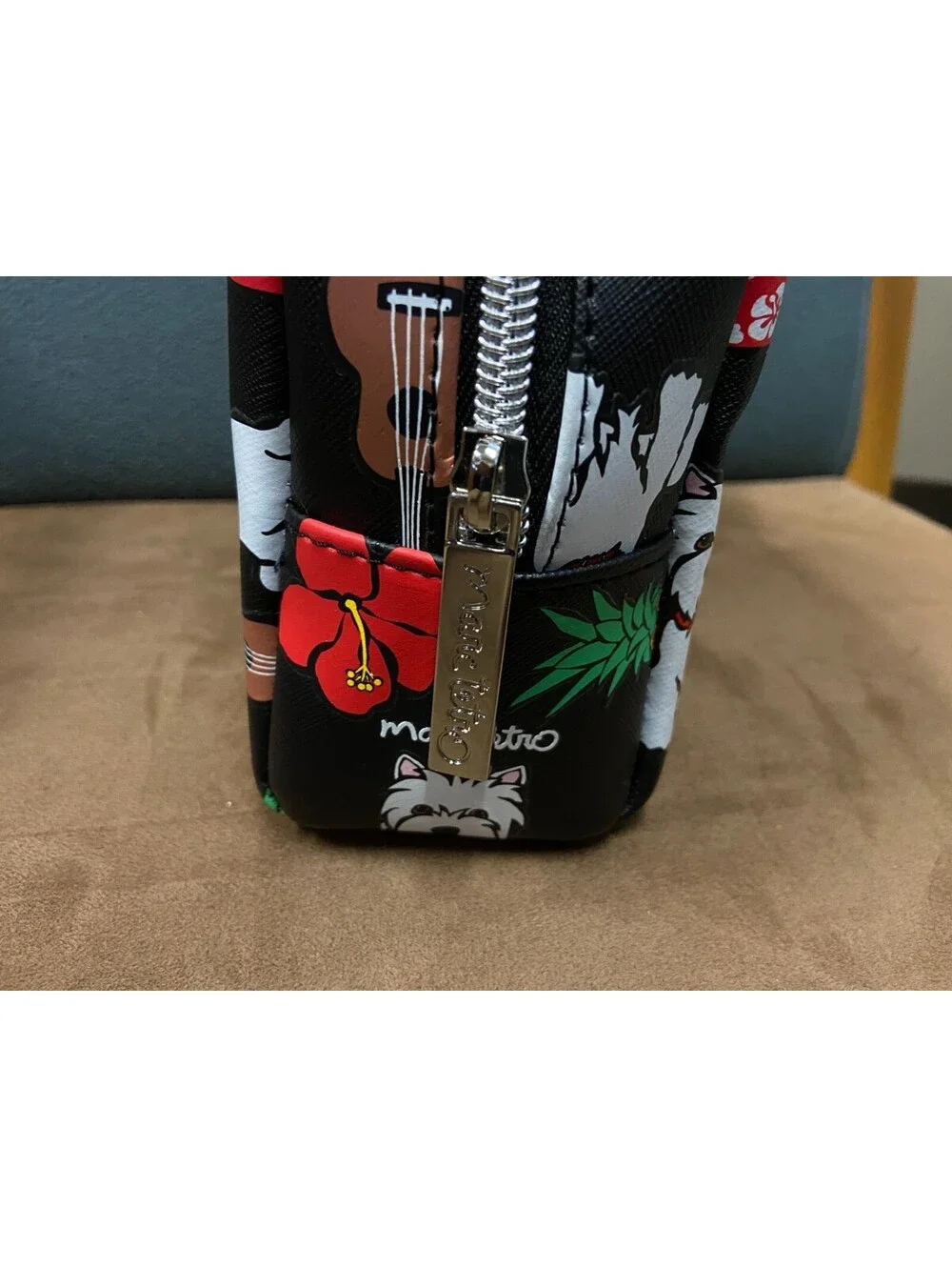 Rare! Marc Tetro Hawaiian Shirt Dogs Makeup Cosmetic Travel Bag Zip Top Terrier